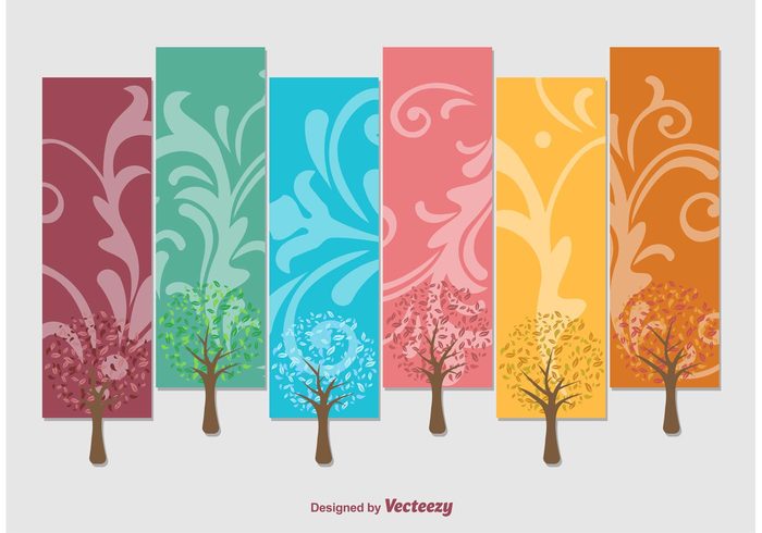 winter banner winter trees banner tree banner tree text tags tag summer banner summer spring banner spring seasonal season retail paper leaf labels label fall banner Fall eco decoration cards branch autumn 