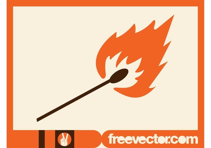 stylized stick matchstick Match logo icon head flames flame fire burn 