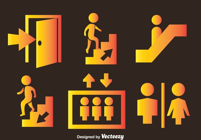 woman walk up toilet stair sign shape public pictogram people man lift exit emergency exit signs emergency exit sign emergency down 