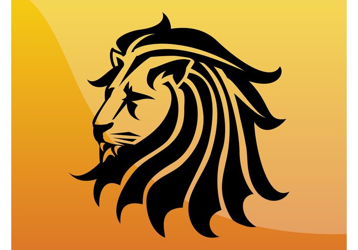 Zoology Zoo wildlife wilderness template stylized sticker logo Lion vector Big cat animal 