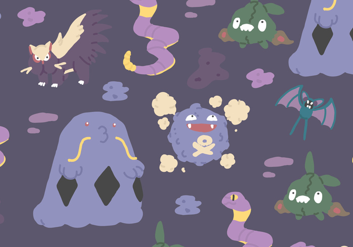 zubat violet type trubbish swalot stunky repeat Pokemon poison pattern koffing ekans background 