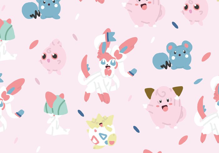 type togepi sylveon repeat ralts Pokemon pink pattern igglybuff fairy clefairy background azurill 