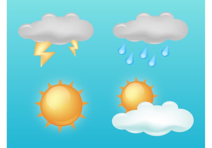 widget weather sunny sun summer spring shiny seasons seasonal rain lightning icon forecast drops cloud autumn app 