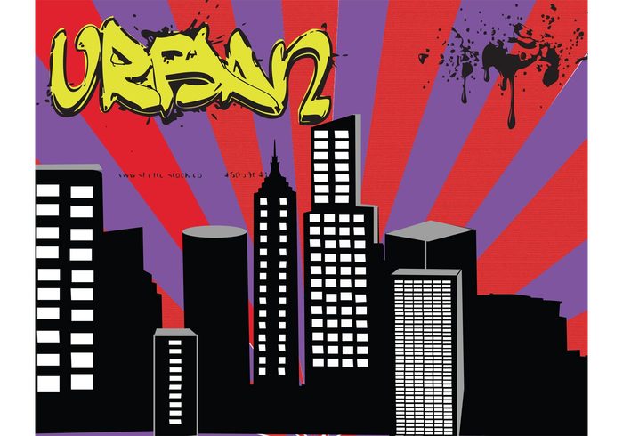 urban landscape urban skyline landscape grunge graffiti cityscape city buildings 