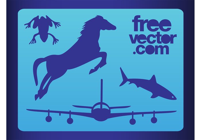 stickers shark plane musical music logos icons horse frog fly electric guitar decals aviation animals 