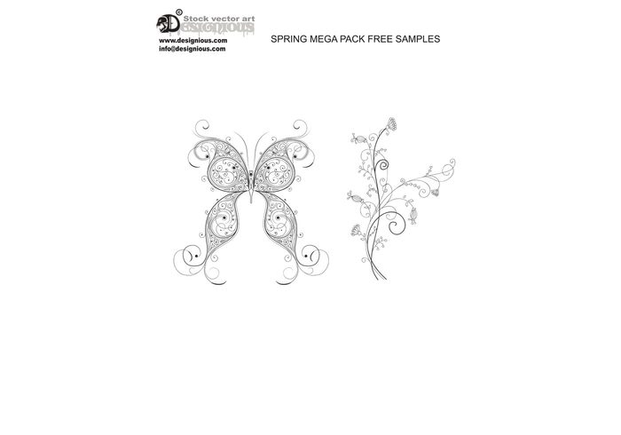 vector nature freebie free flower floral butterfly 