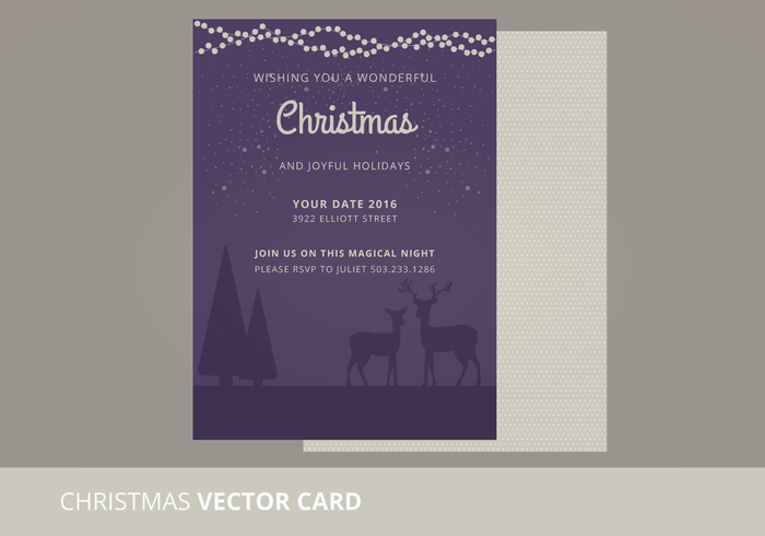 x-mas winter vector card invitation Holidays Card holidays holiday greeting card forest deer christmas card christmas cards card 