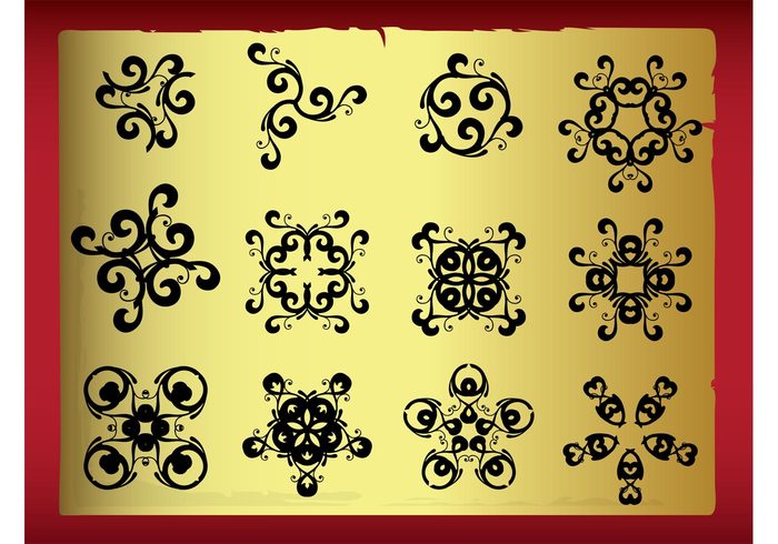 visual tribal symmetrical symbols shapes scrolls round rings logos identity icons geometric branding box abstract 