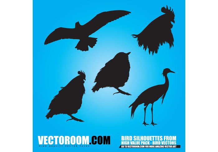 vector art twitter tweet stork silhouettes rooster freehand freedom free fly Flash element CorelDRAW cock clip art birds 