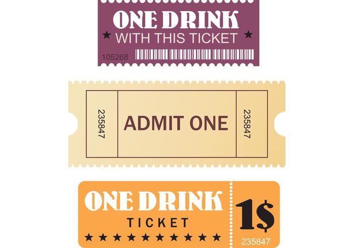 vector tickets ticket theater movie free premium film festival event entertainment drink coupon cinema celebrate admit admission 