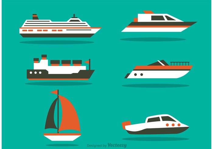 yacht wave water travel transportation transport tourist speed boat ship sea sailboat sail ocean naval marine Journey flat icon cruise ship cruise liner cruise container ship boat blue  