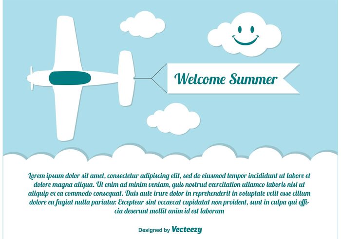welcome summer vector vacation travel transportation transport text summer sign season plane message holiday fly flight flag cute aitplane cute comic clouds cloud cargo card blue banner background announce airplane airliner airline aircraft air aeroplane  