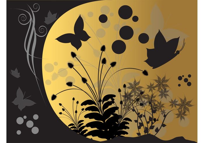 wings wallpaper Stems spring silhouettes silhouette plants nature leaves flowers floral flora butterfly butterflies background backdrop 