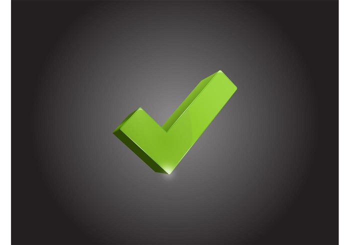 yes to do tick symbol reflection positive mark icon confirmation check 3d 