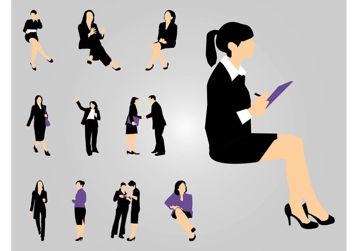 work woman walk talk silhouettes professional Portraits office meetings Job Formal wear female corporate Career business 
