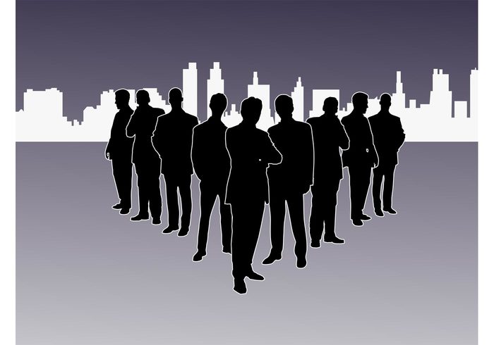 urban suit silhouette profit professional office money metro finance executive corporate city business vector business  