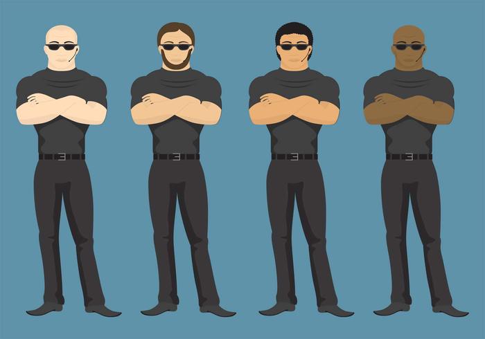 work sunglasses strong strength standing Serious security secure safety protection professional power person people Officer occupation nightclub muscular muscle microphone men male large Job isolated Human handsome guard face control character cartoon businessmen Bodyguard body guards body guard body black big beard Bald Adult 