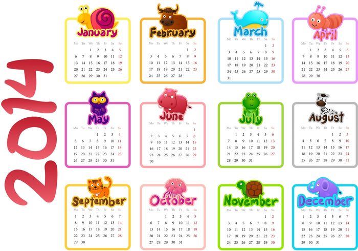 year time new year kid calendar kid fun editable calendar cute colorful child calendar child calendar baby animal calendar 2014 calendar 2014 
