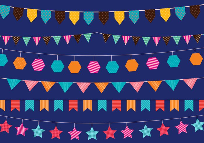 triangular triangle tied sunny string streamer rope pennants pattern party Outdoor object line kids hang Garland fun flag festival event enjoyment different decoration colorful collection celebration celebrate bunting bright blue birthday banner background anniversary 