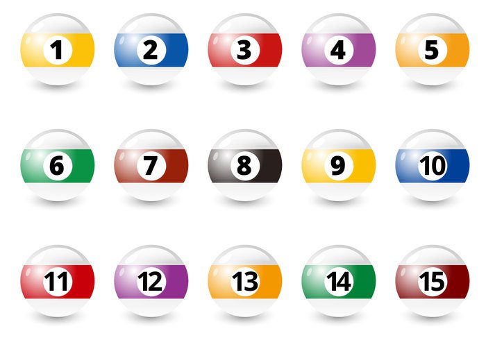 yellow two twelve Three Thirteen Ten table stick sport Six Seven red pool sticks pool orange one nine leisure isolated illustration green glossy game fourteen four Five fifteen eleven eight colorful collection blue black billiard balls billiard balls background 