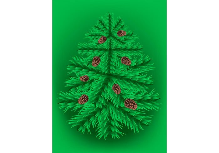 xmas Tree Vector ornaments new year invitation holidays greeting card festive decorations christmas card 