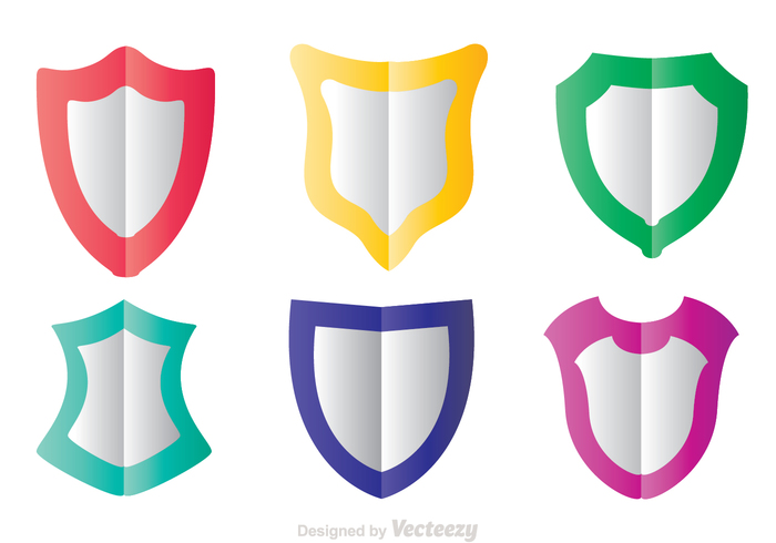 symbol shield shapes shield shape secure power king Half guard flat emblem defend curve colorful 