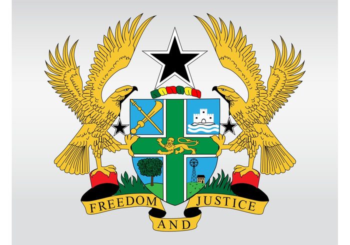 symbol star national nation Motto logo lion heraldry grass Ghana vector eagles decorations country Blazon birds africa 