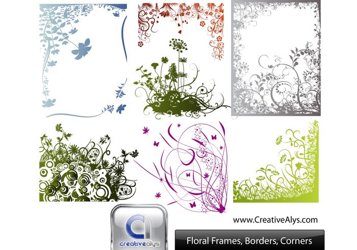 vector frames vector floral frames vector floral corners vector floral borders 
