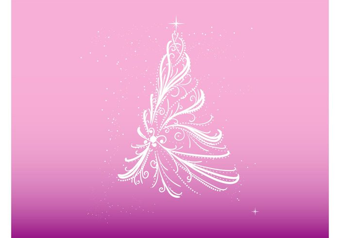 swirls star shiny shine lines greeting card festive dots Den decorative decoration christmas tree christmas 