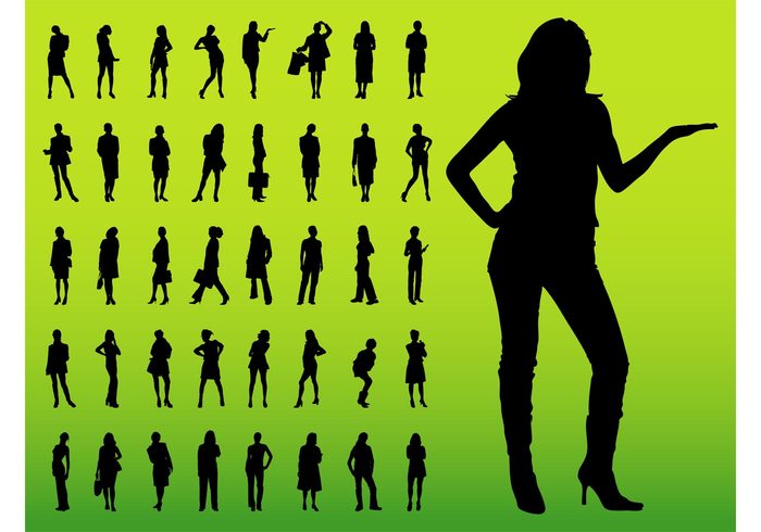 work women woman walk stickers secretary pose office models Job girls fashion decals business body Bodies 