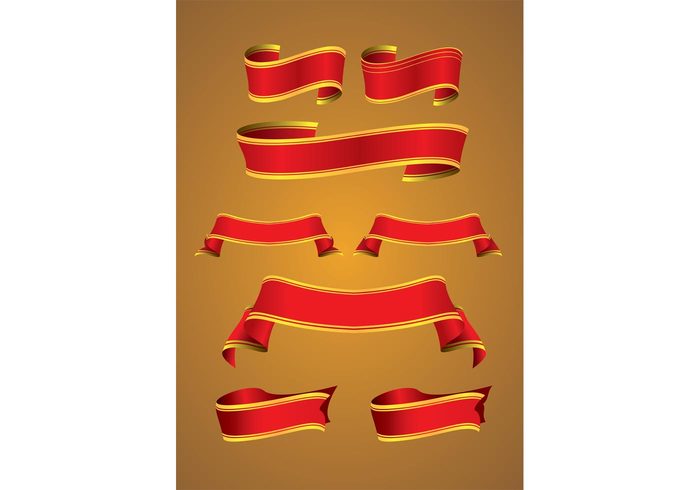 template swirl sign shape set scroll ribbon red pack object label frame flag event empty element curled creative collection celebration blank banner 