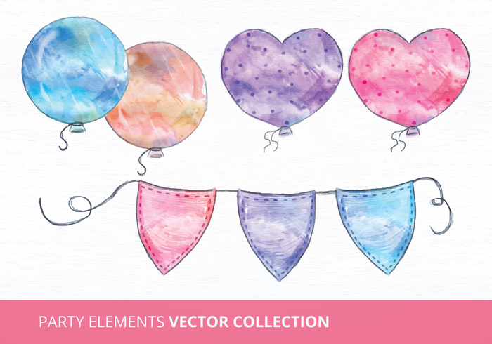 watercolor party watercolor elements watercolor baloon watercolor party object love kids party kids heart baloon heart colofrul collection celebrate baloon 