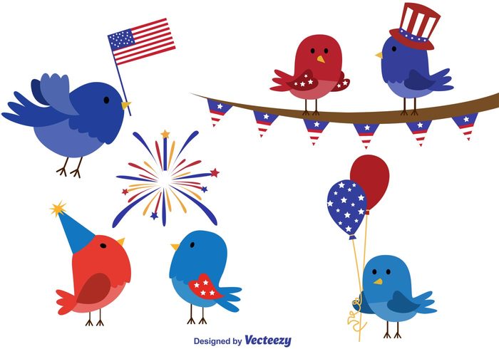 vintage vector USA us typography stripes states stars star ribbon retro red politic patriotic nationality national label July Independence Day Independence illustration icon holiday history funny freedom fourth of july Fourth flag day cute character celebration cartoon birds bird american america ameriacan 4th of July 4th 4 
