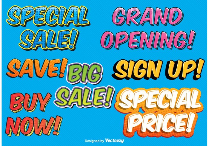 vector text tag symbol style store splash special sale sign up sign shopping save sale labels sale promotion poster pop art pop offer message labels icon grand opening funny fashion discount comic labels comic clearance Cartoon style cartoon buy now buy big banner background advertising  