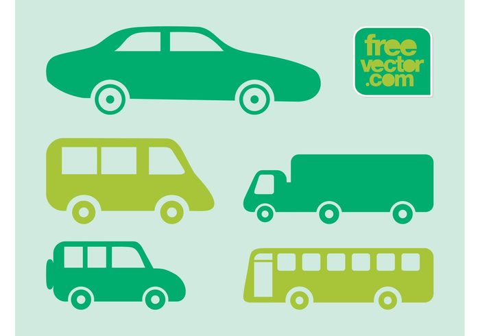 vehicles trucks travel transport stickers silhouettes logos icons decals car bus auto 