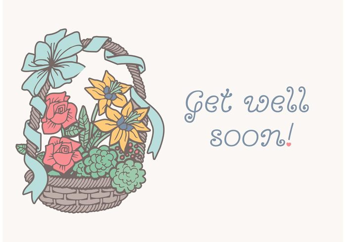 wicker vintage vector style spring rose revival retro quirky postcard plant paper paintings old basket nature leaf invitation illustration greeting get well soon cards flower floral flavor element elegance drawn drawingg drawing design decoration congratulation card bouquet basket background backdrop art  