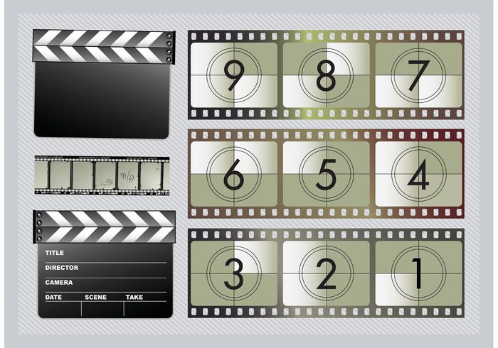 video reel professional multimedia movie motion media hollywood film entertainment clapper clapboard cinema board action 