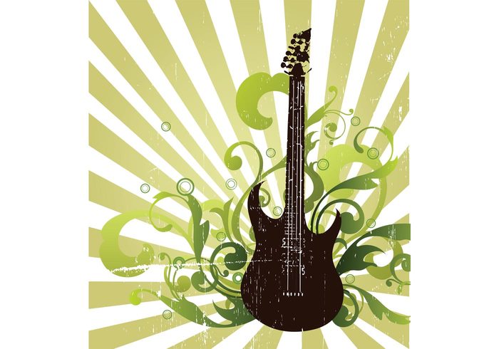 rock poster music live illustrator illustration Hard rock guitar grunge freehand flyer Flash element CorelDRAW concert background 