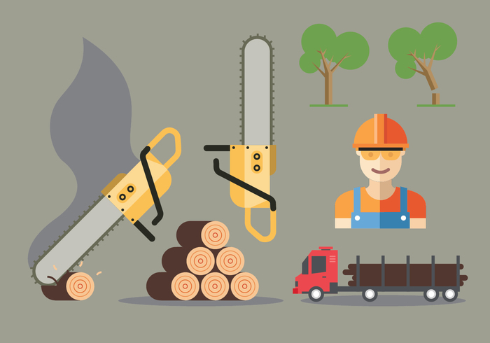 worker wood truck tree put down lumberjack lumber jack industry glasses Forestry forester forest falling Fall electric cut chainsaws chainsaw icon chainsaw 