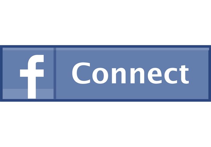 website social network Facebook connect click button 