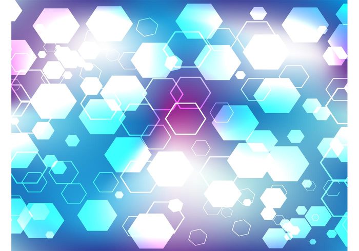 symmetrical purple Hexagons vector hexagon glow geometric blue background image Abstract backgrounds 