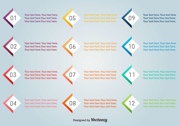 word web vector to text Ten steps stages speech simple shadow set red Points plan paper numbers line infographic frame development colorful business bullet points bullet bubble box boarder blue background 3d 12 +1 