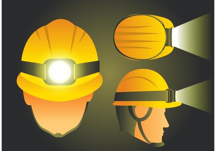 worker safety helmet safety miner light helmet with light helmet dark Construction worker construction coal miner 