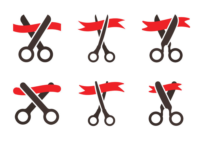 tape scissor ribbon cutting ribbon logo icon event cutting cut ceremony 