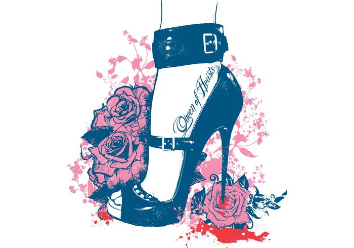 vecto shoe roses printer ready illustration heel fashion crush chadlonius apparel 