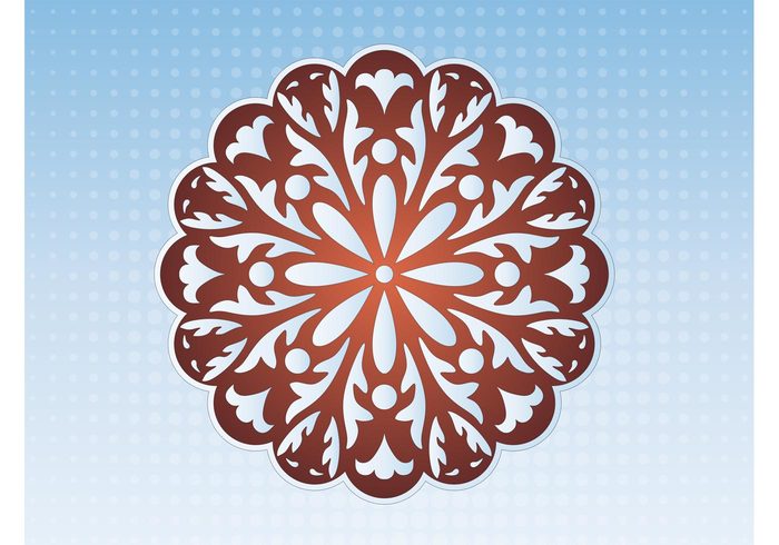 sticker Sky blue sky pattern light leaves leaf halftone geometric flower Floral decoration floral dots cutout badge 
