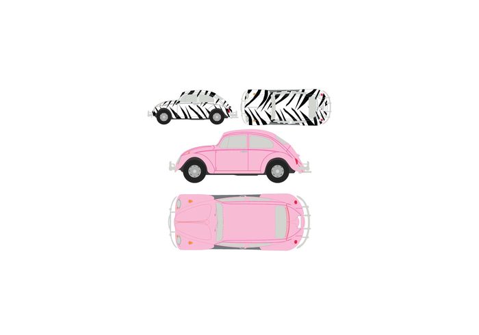 volkswagon pink car editable design classic cars car bug car beetle 