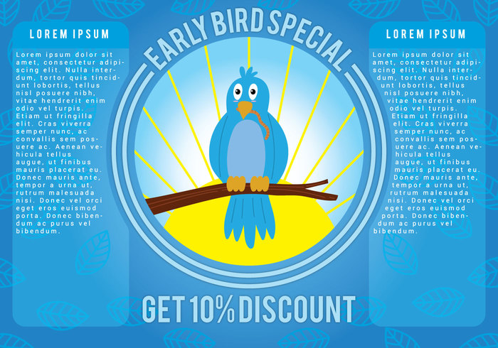 vector special sky sign promotion promo offer object marketing illustration flyer event early bird early design cloud business bird bacgroun advertising 