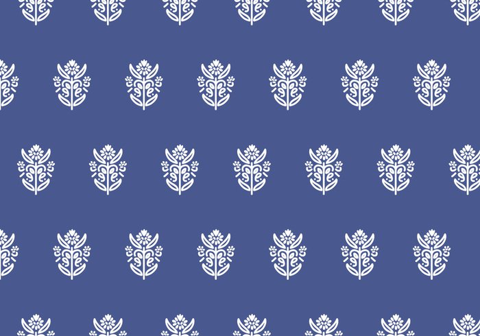 wallpaper vector trendy shapes seamless random pattern pastel ornamental indigo indian flower flora decorative decoration deco blue batik background background abstract 