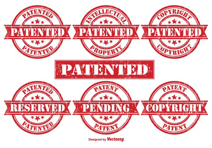 white vintage Vector stamps vector trademark textured template stamps stamp set stamp sign seal rubber stamp rubber round ribbon red stamps red pending patented patent vector patent protected patent pending patent label isolated insignia grungy grunge stamps grunge EPS distressed stamp Distressed copyrighted copyright badge background  